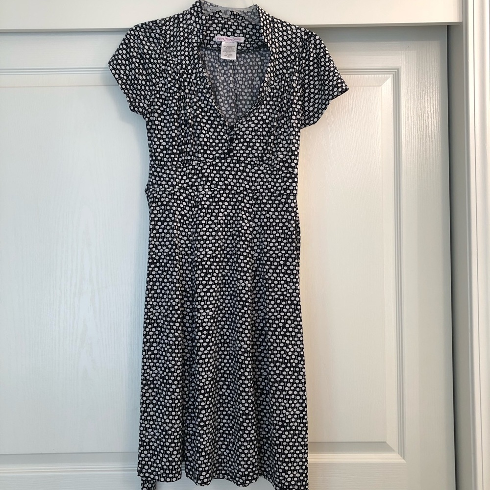 Vintage style polka dot empire tie waist dress